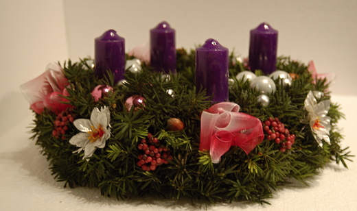 Věnec adventní - fialové svíčky